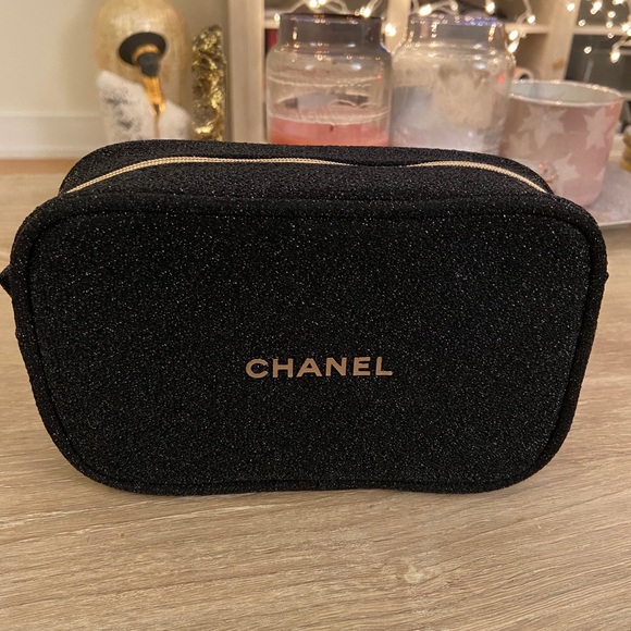 Chanel Black Gold Makeup Bag 